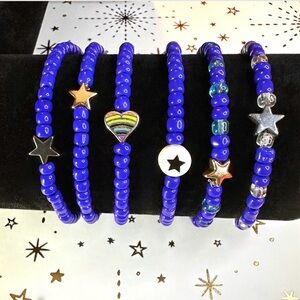 Blue Beaded Star + Pride Bracelets | Democrat | Ally | FDT